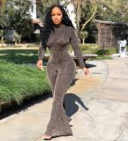 Plus Size Sexy Long Sleeves Skinny Flared Jumpsuit CL-6039