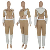 Teddy Plush Hooded Zipper Two Piece Sets FENF-192