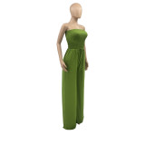Solid Sexy Off Shoulder Wide Leg Jumpsuit ANDF-0605