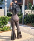 Plus Size Sexy Long Sleeves Skinny Flared Jumpsuit CL-6039