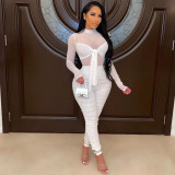 Solid Color Sexy Long Sleeve Jumpsuit PN-6691