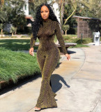 Plus Size Sexy Long Sleeves Skinny Flared Jumpsuit CL-6039