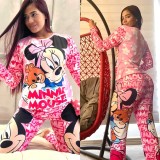 Cartoon Print Long Sleeve Homewear Pajamas Sets SHD-9807