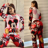 Cartoon Print Long Sleeve Homewear Pajamas Sets SHD-9807