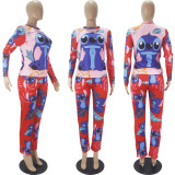 Cartoon Print Long Sleeve Homewear Pajamas Sets SHD-9807