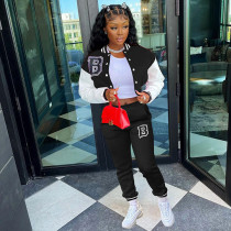 Casual Printed Baseball Jacket And Pants Two Piece Sets WSYF-5915