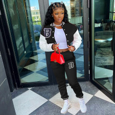 Casual Printed Baseball Jacket And Pants Two Piece Sets WSYF-5915