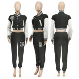 Casual Printed Baseball Jacket And Pants Two Piece Sets WSYF-5915