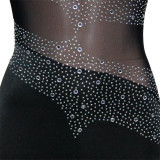Sexy Hot Drilling Mesh See Through Long Sleeve Jumpsuit SH-390220