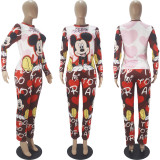 Cartoon Print Long Sleeve Homewear Pajamas Sets SHD-9807