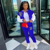 Casual Printed Baseball Jacket And Pants Two Piece Sets WSYF-5915