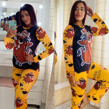 Cartoon Print Long Sleeve Homewear Pajamas Sets SHD-9807