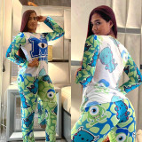 Cartoon Print Long Sleeve Homewear Pajamas Sets SHD-9807