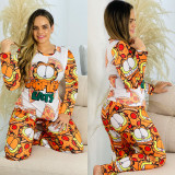 Cartoon Print Long Sleeve Homewear Pajamas Sets SHD-9807