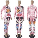 Cartoon Print Long Sleeve Homewear Pajamas Sets SHD-9807
