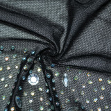 Sexy Hot Drilling Mesh See Through One Shoulder Jumpsuit SH-390212