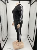 Plus Size Sports Hooded Zipper Two Piece Sets YIM-226