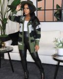 Casual Knitted Camouflage Full Sleeve Cardigan TR-1187