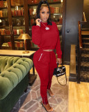 Solid Long Sleeve Sweatshirt Sweatpants 2 Piece Suits OMY-80075