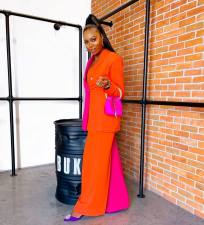 Patchwork Double-Breasted Blazer Pants 2 Piece Sets SXF-20136