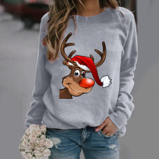 Plus Size Christmas Long Sleeve O Neck Sweatshirt SXF-20135