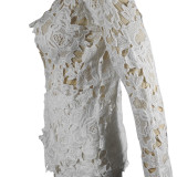 Sexy Lace Long Sleeve Top And Shorts 2 Piece Sets TE-4345