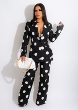 Polka Dot Print Blazer Coat And Pants 2 Piece Suits BS-1295
