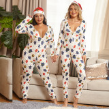 Plus Size 5XL Christmas Sexy Tight Printed Jumpsuit OSIF-20888-1