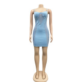 Sexy Pearls Beading Mesh Pathwork Club Dress BY-5047