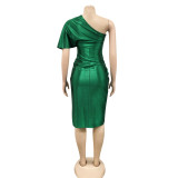 Sexy One Shoulder Split Midi Dress BY-5273