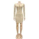 Shiny Hot Drilling Mesh Sexy Club Dress BY-5385