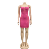 Sexy Pearls Beading Mesh Pathwork Club Dress BY-5047