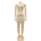 Sexy Hot Drilling Halter Backless Night Club Dress BY-5251
