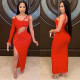 Sexy One Shoulder Hollow Irregular Split Maxi Dress BY-5054