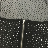 Sexy Hot Drilling Cross Strap Night Club Dress (Without Underpants) BY-5313