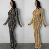 Hot Drilling Mesh Sexy Long Club Dress BY-5351