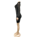 Shiny Hot Drilling Mesh Sexy Club Dress BY-5385
