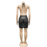 Sexy Hot Drilling Halter Backless Night Club Dress BY-5251
