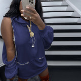 Solid Latern Sleeve Casual Hoodie Dress GLF-10070