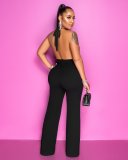 Solid High Waist Back Zipper Straight Pants MZ-2677