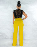 Solid High Waist Back Zipper Straight Pants MZ-2677