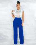 Solid High Waist Back Zipper Straight Pants MZ-2677