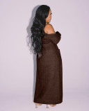Knitted Long Cloak+Tank Top+Pants 3 Piece Sets MDF-5274