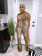 Snake Skin Print Deep V Sleeveless Sexy Jumpsuit HMS-5524