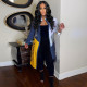 Plus Size Letter Print Full Sleeve Long Coat GLF-10076