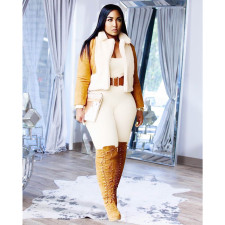 Winter Plush Patchwork Full Sleeve Wram Coat MDF-5295