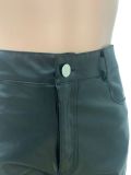 Plus Size PU Leather Skinny Stacked Pants LSD-8619-1