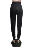 Solid Long Sleeve Casual Two Piece Pants Set MEM-88404