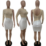 Sexy Hot Drilling See Through Long Sleeve Club Dress LSD-81072