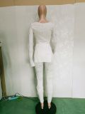 Solid Long Sleeve Split Top And Pants 2 Piece Sets BN-9308